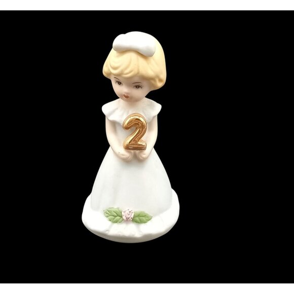 Growing Up Birthday Girls 2 Enesco 3" Celebration Blond Hair Blue Dress 1981 - Picture 3 of 15